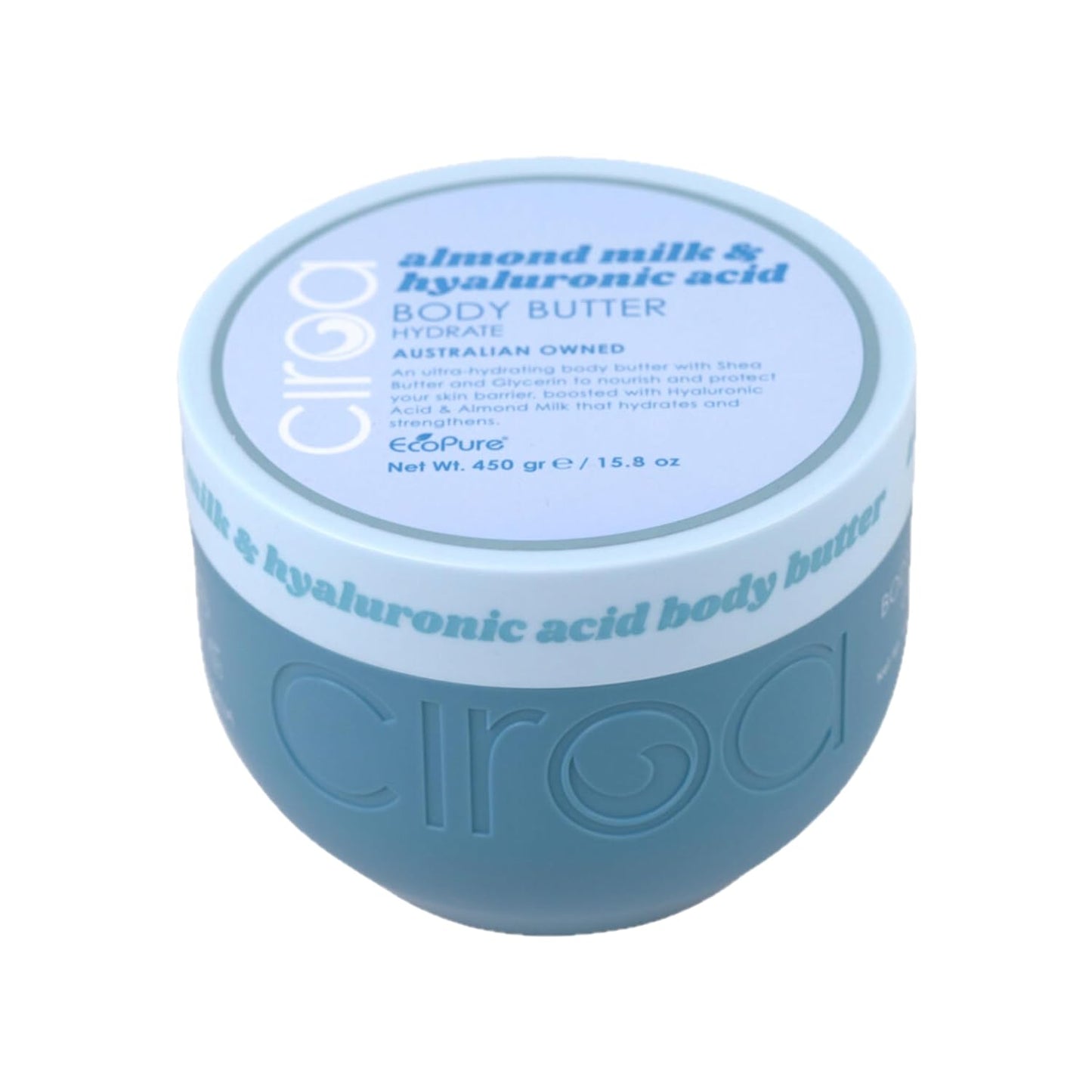 Ciroa Ultra-Hydrating Body Butter - Shea Butter & Glycerin | Almond Milk & Hyaluronic Acid, 15.8 oz