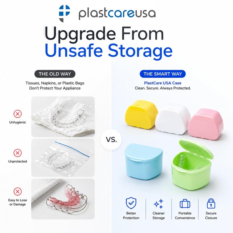 Denture Cases 30 Bulk Pack - Dental Box For Artificial Teeth, Mouth Guard, Night Guard, Gum Shields, Retainer - Denture Bath Container for Women and Men - Travel Denture Cup by PlastCare USA