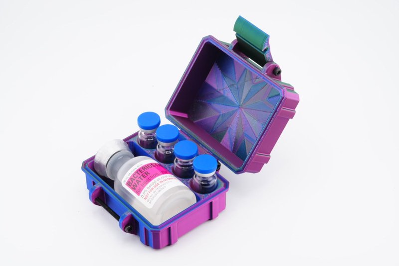 Vial Guard Storage Hard Case for 3ml, 5ml, 10ml, 30ml Vials, Secure Holder Multiple Sizes (Metalic, 4 x 3ml 1 x 30ml)