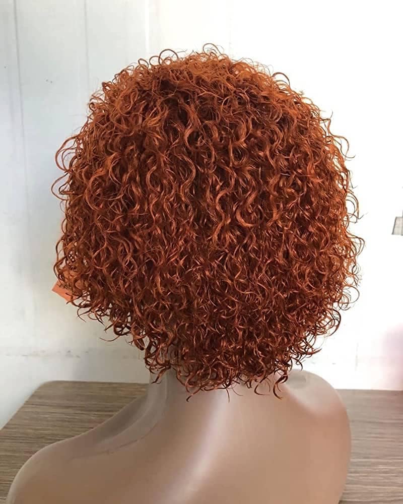 Pixie Cut Wig Human Hair 8 Inch Chocolate Brown Human Hair Wigs For Black Women Short Curly Glueless Wigs Human Hair Pre Plucked Pre Cut 4x4 Lace Closure Wear and Go Glueless Wigs (Brown, 8 inche)