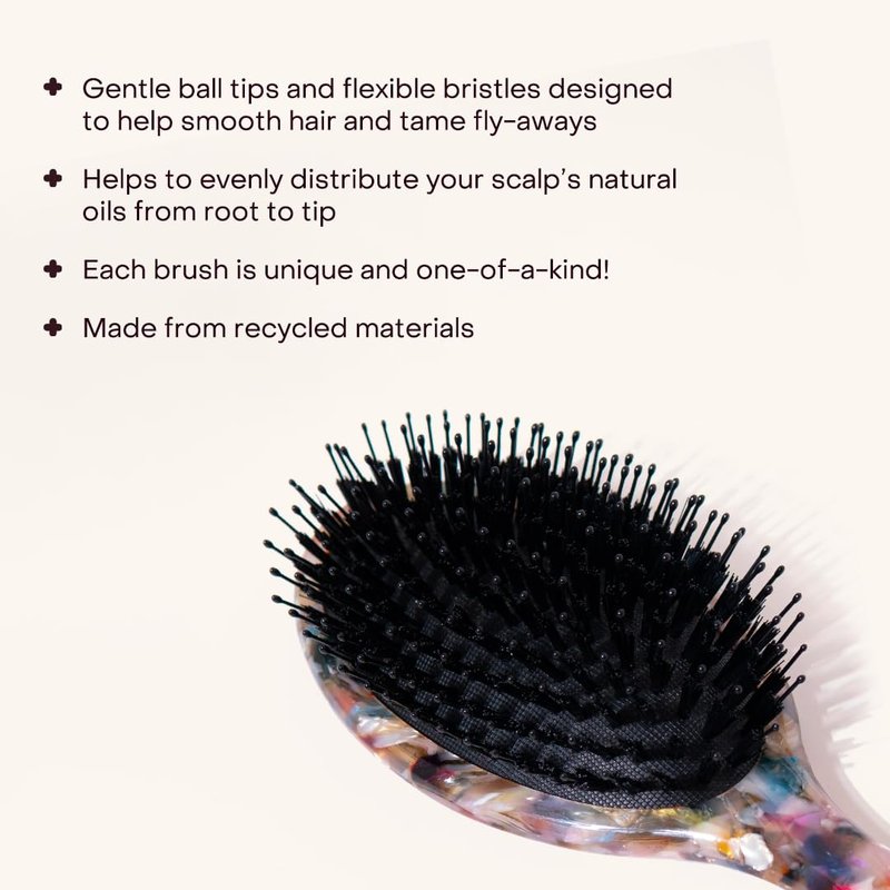 Everist Smooth & Shine Hair Brush - Vegan Boar Bristle Detangling Brush for All Hair Types | Eco-Friendly Design