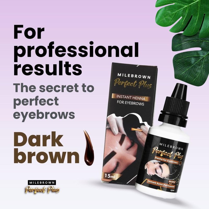 MILEBROWN PERFECT PLUS Eyebrow Henna, for natural-looking coloring, 15 ml (Brown)