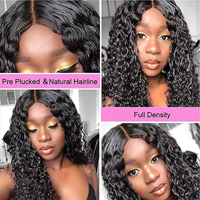 BELE 13x4 Transparent Lace Front Wigs Human Hair 150% Density Brazilian Water Wave HD Lace Front Glueless Wigs Virgin Huamn Hair for Black Women Natural Color Pre Plucked with Baby Hair 24inch