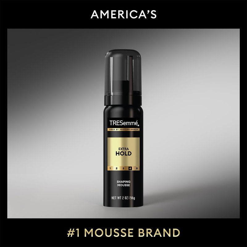 TRESemmé Shaping Mousse, Travel-Size, Extra Hold 12-Pack – Moisturizing Hair Mousse for Sculpting, 24H Frizz Control, 2 Oz Ea