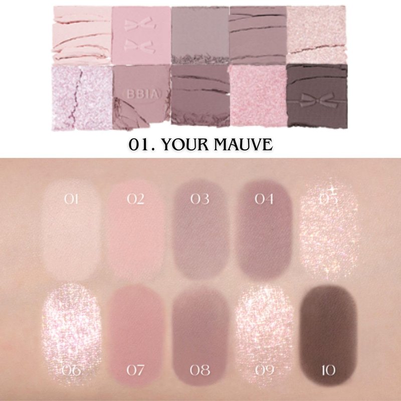 BBIA Essential Eye Palette - Buildable Matte & Shimmer Eyeshadow | Warm Cool Natural Shades (01 Your Mauve)