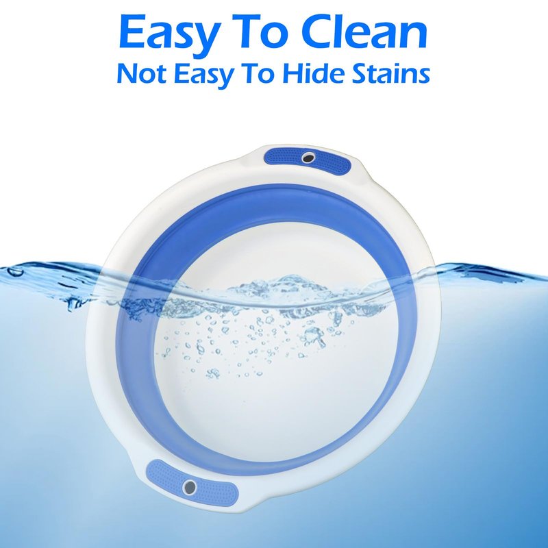 Facial Ice Bath Kit - Foldable Ice Bowl with Reusable Cubes for Cold Plunge (Blue)