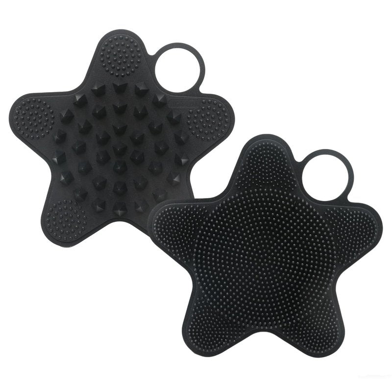 LUCKSTELLA Silicone Body Scrubber - Silver-Infused Dual-Sided Silicone Scrubber for Shower Body Brush & Loofah Alternative for Men Women, All Skin, Quick Dry, Easy to Clean - Coffee(1-Pack)