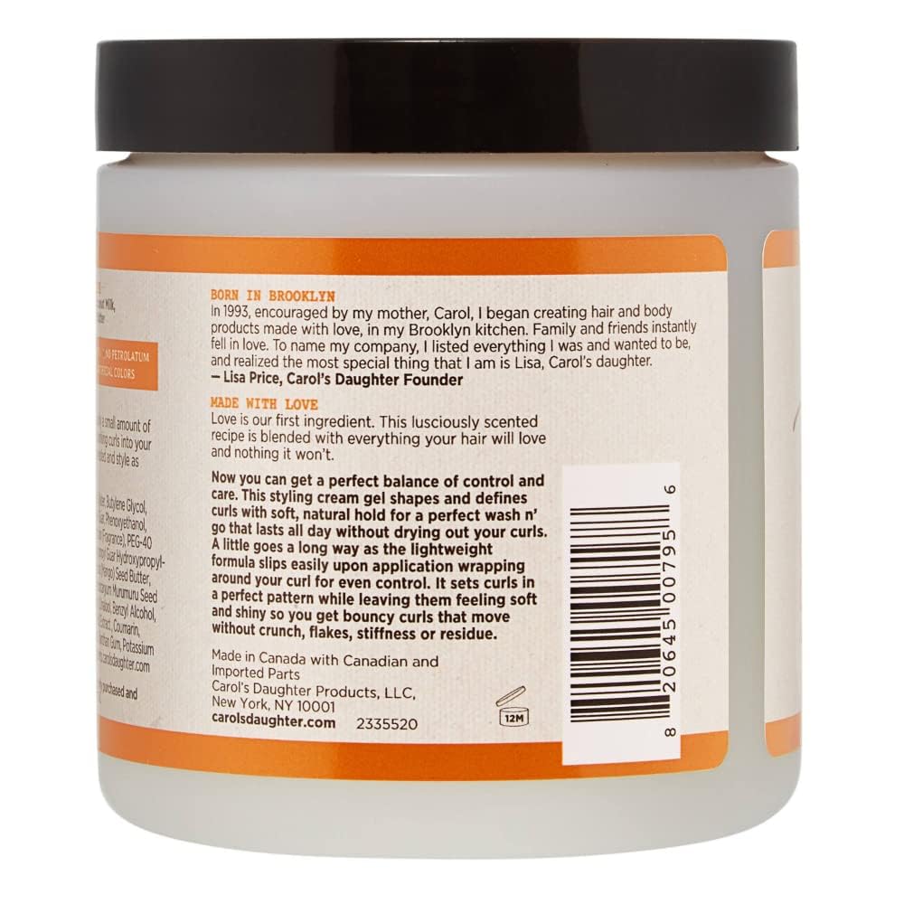 Carol’s Daughter Coco Creme Curl Shaping Cream Gel, with Coconut Oil, Coconut Milk, Hair Gel for Curly Hair , Silicone, Paraben and Mineral Oil Free, For Very Dry Split Ends, 16 Oz