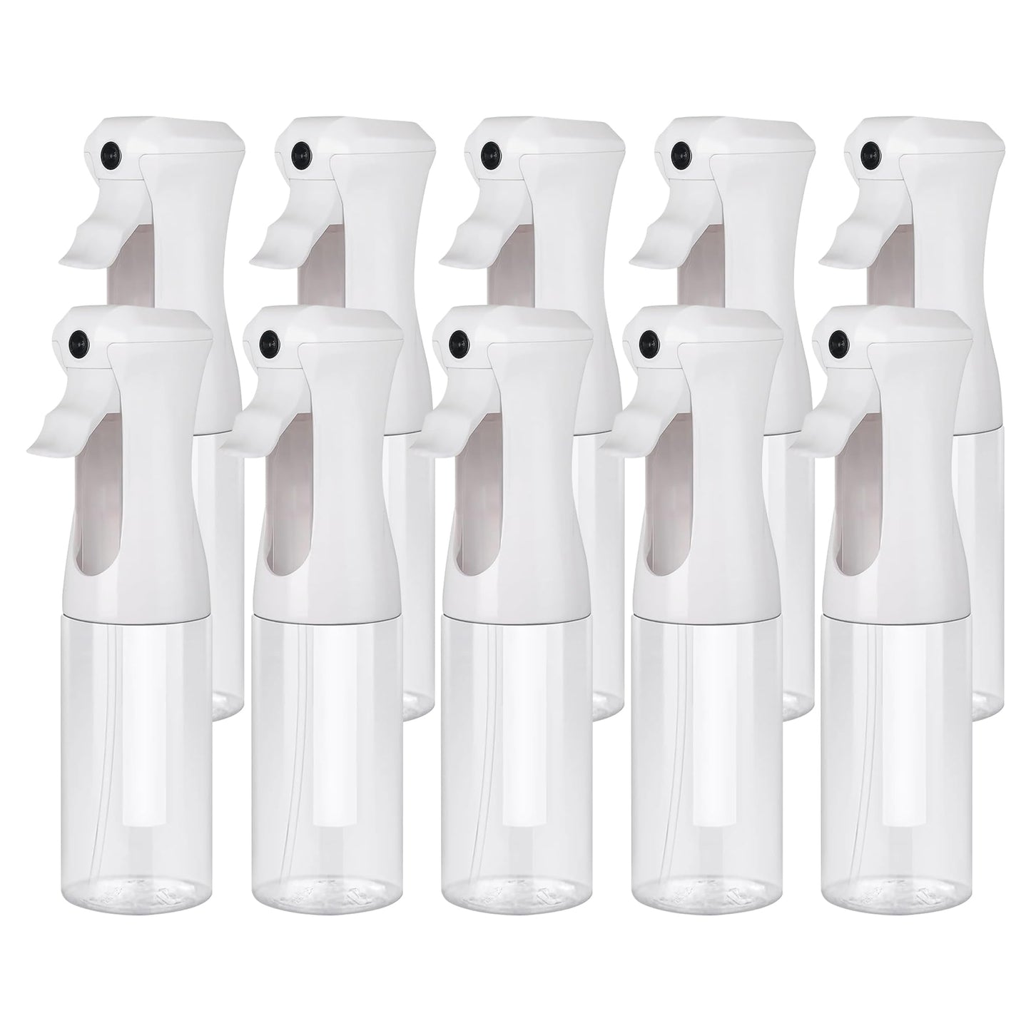 Aquableu Spray Bottle for Hair – 10-Pack Continuous Mist Spray Bottle for Hair Care, Styling, Cleaning, Plants, Pets & Essential Oils (Clear, 6.76oz/200ml)