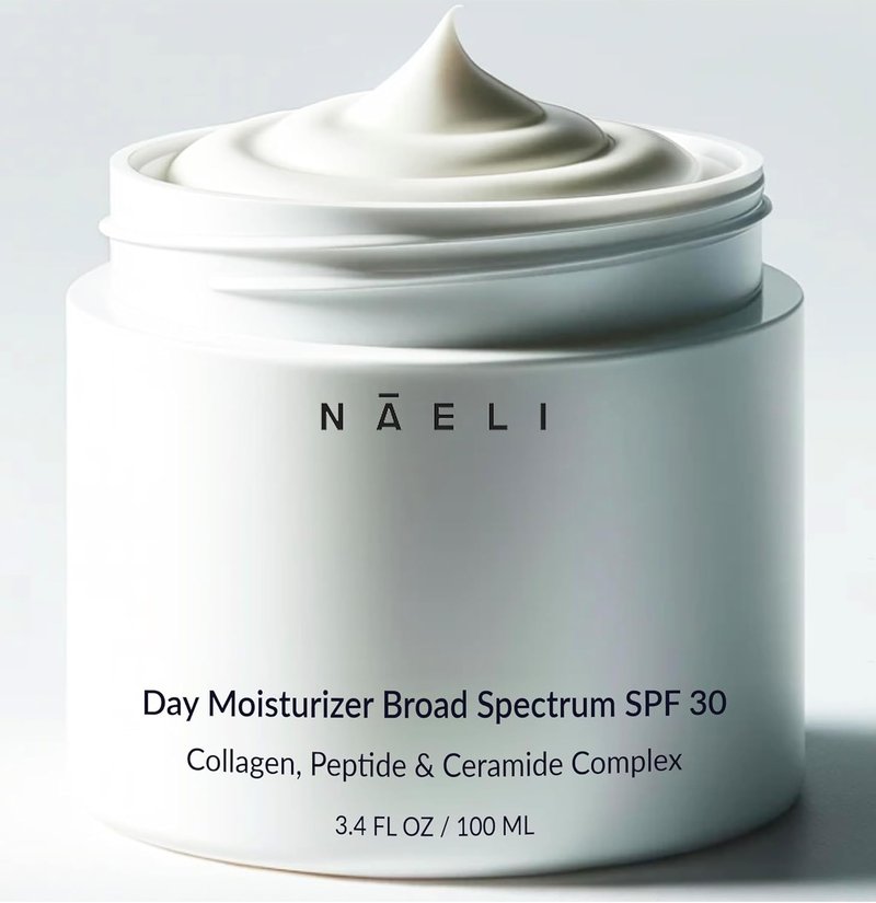 NAELI Face Moisturizer with SPF 30 - Anti-Aging Collagen & Peptide Cream | Lightweight Hydration, 3.4 oz