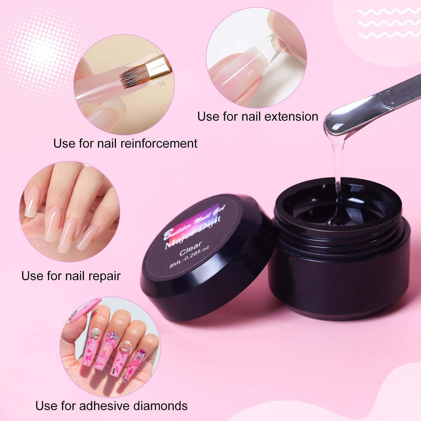 Acrylic Nail Kit with Everything for Beginners included Drill Light Gel Nail Polish Extension Gel Nail Art Decoration Tools for Salon Starter Home Salon