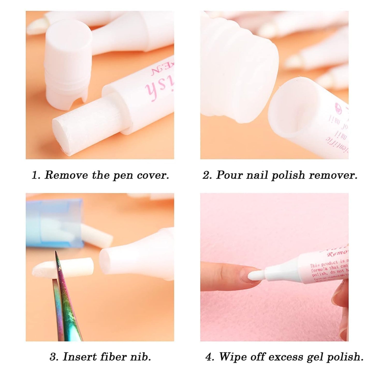 1Pc Nail Erase Pen Removable Head Nail Polish Cleaning Plastic Manicure Corrector Pen for Manicure Fingernail Home Salon Use Nails Polishs,Foot, Hand and Nails Care (Pink 6g)