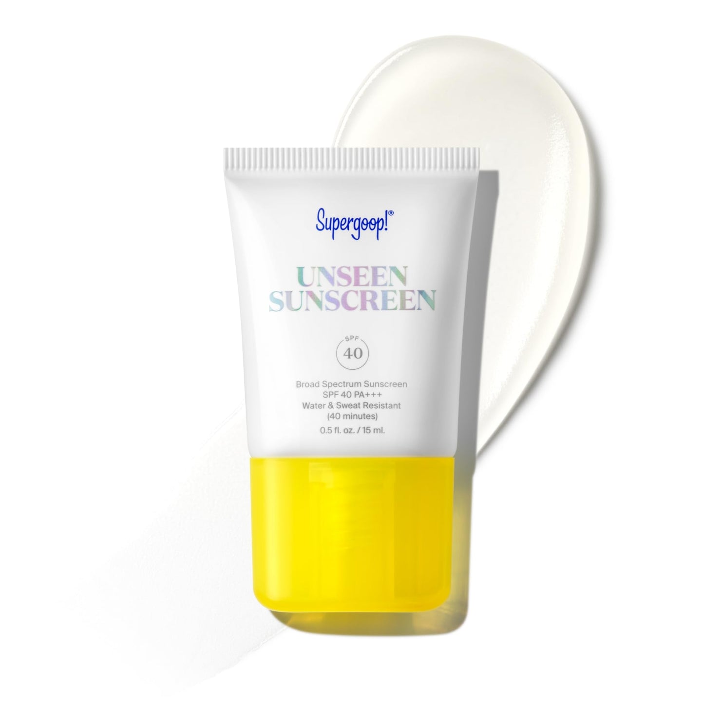 Supergoop! Unseen Sunscreen - SPF 40 - Clear & Invisible Face Sunscreen + Broad Spectrum + Makeup-Gripping Primer - Weightless, Scentless, Oil Free - For All Skin Types & Tones - 0.5 fl oz