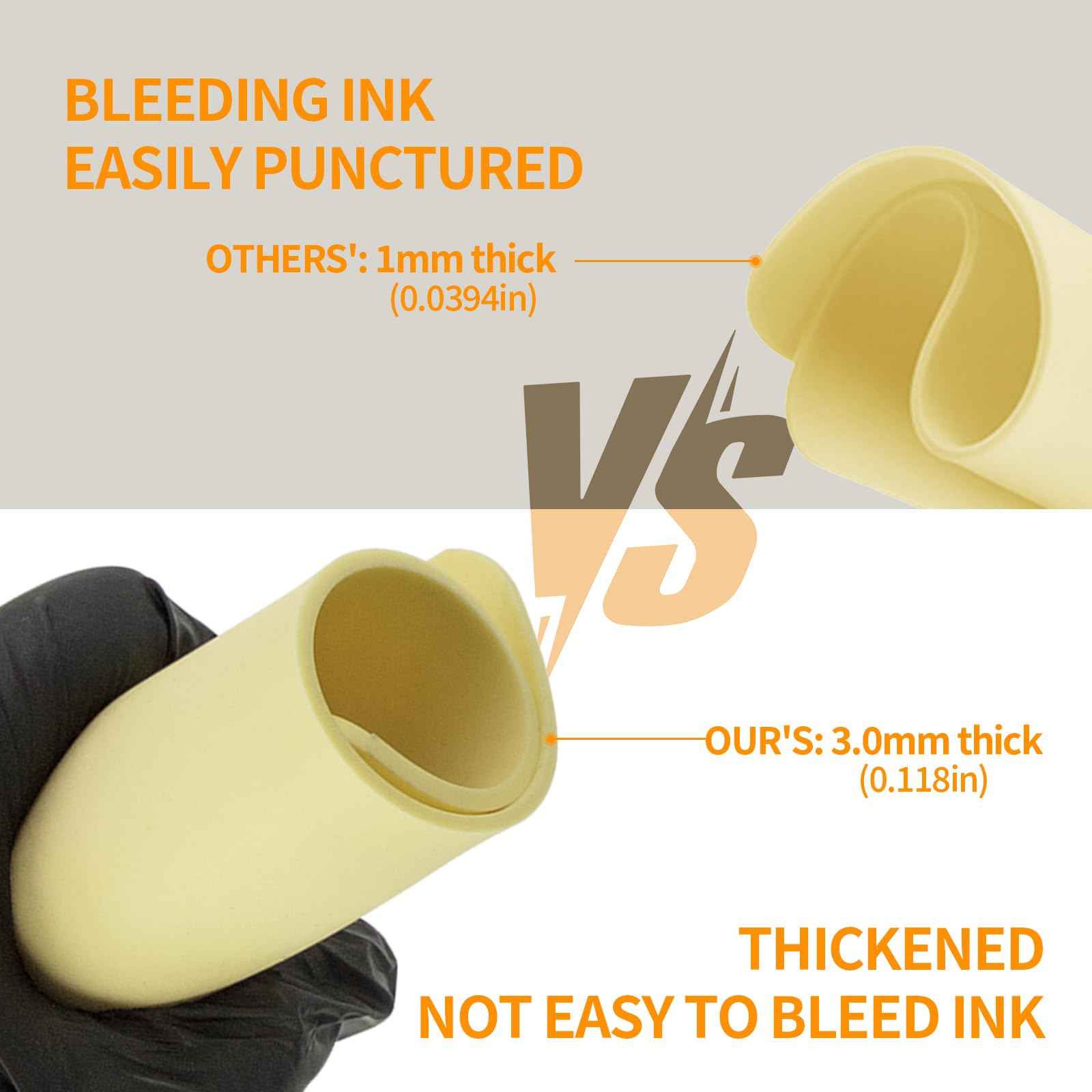 MIHERT 10Pcs 3mm Thick Blank Tattoo Practice Skin 8x6 inch Double Sides Fake Skin Sheets for Tattooing and Microblading Supplies for Beginners and Experienced Artists