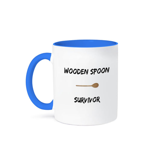 3dRose Mug Wooden spoon survivor - 15oz, Blue (mug_221884_11)