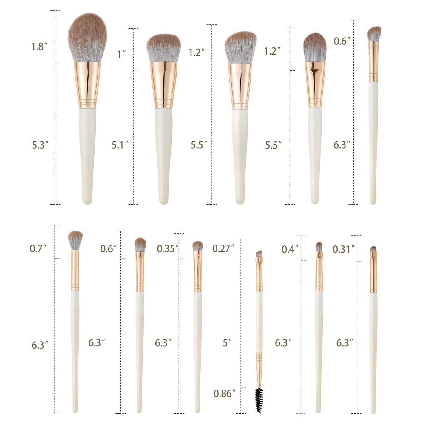 Makeup Brushes, 11pcs Makeup Brusheas Set with Wooden Handle, Include Foundation, Concealer, Blush, Eyeshadow, Eyeliner, Powder, Highlighter, Blending, Face Brush Set
