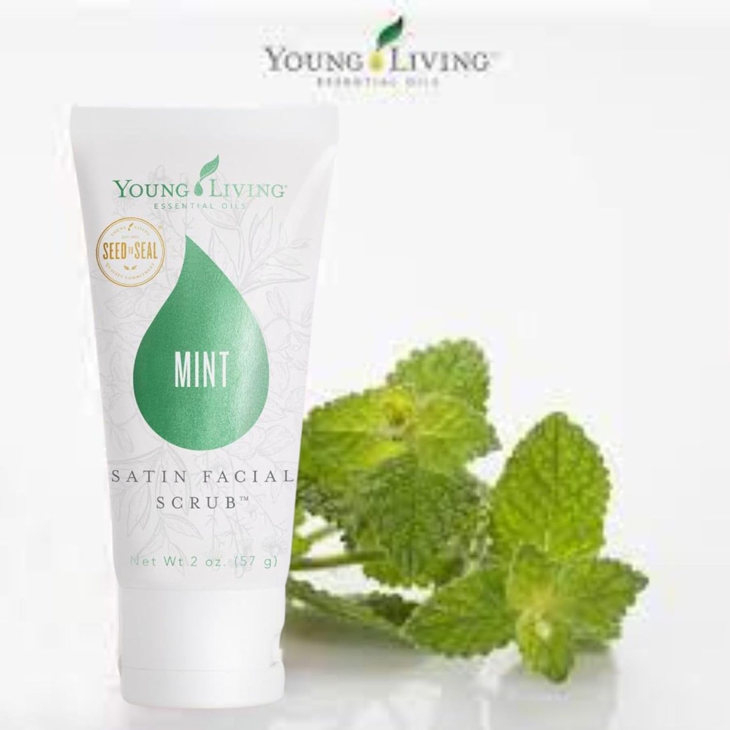 Satin Facial Scrub Mint - Gentle Exfoliating Skincare for Bright Complexion | 2 oz | All Skin Types