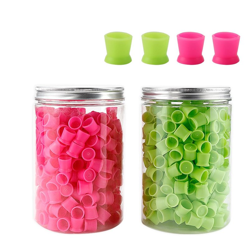 600Pcs Tattoo Ink Cup Disposable Silicone Tattoo Pigment Cup Pigment Cup Tattoo Pigment Holder for Eyebrow Lip Color, 2 Colors
