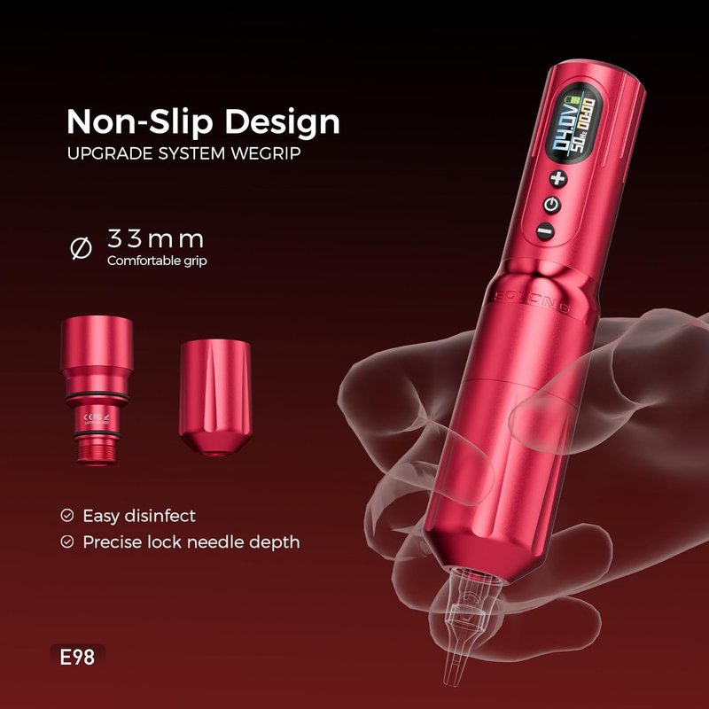 Wireless Tattoo Gun Kit - Fast Charging Dual 2000mAh Power Supply for Beginners & Artists