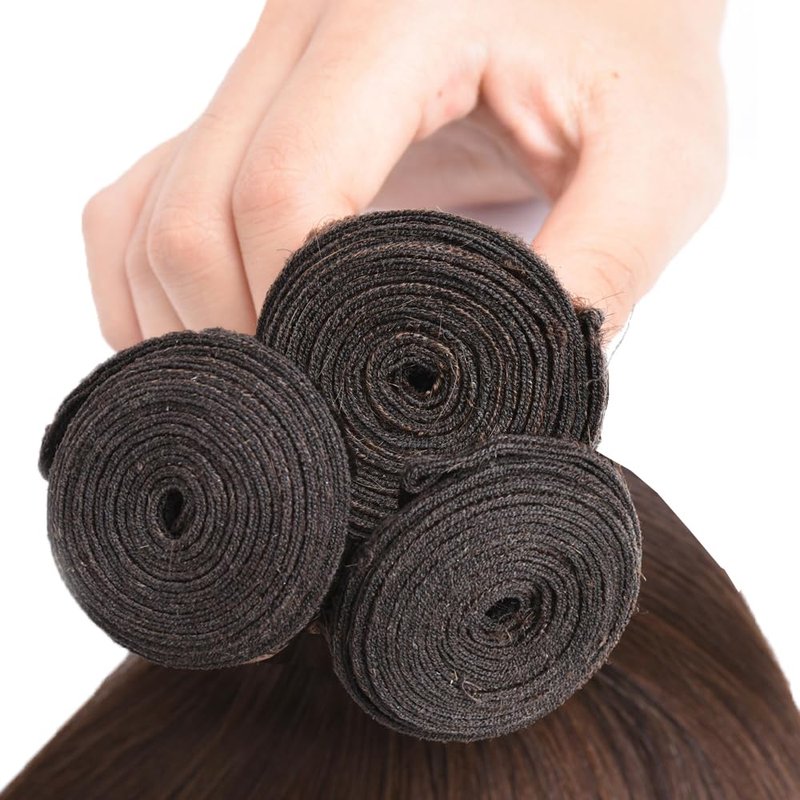 FuivJuix #4 Brown Bundles Body Wave Bundles Human Hair 16 18 20 Inch Brazilian Virgin Hair Chocolate Body Wave Bundles Human Hair Extensions 3 Bundle 50 Gram Per Bundle
