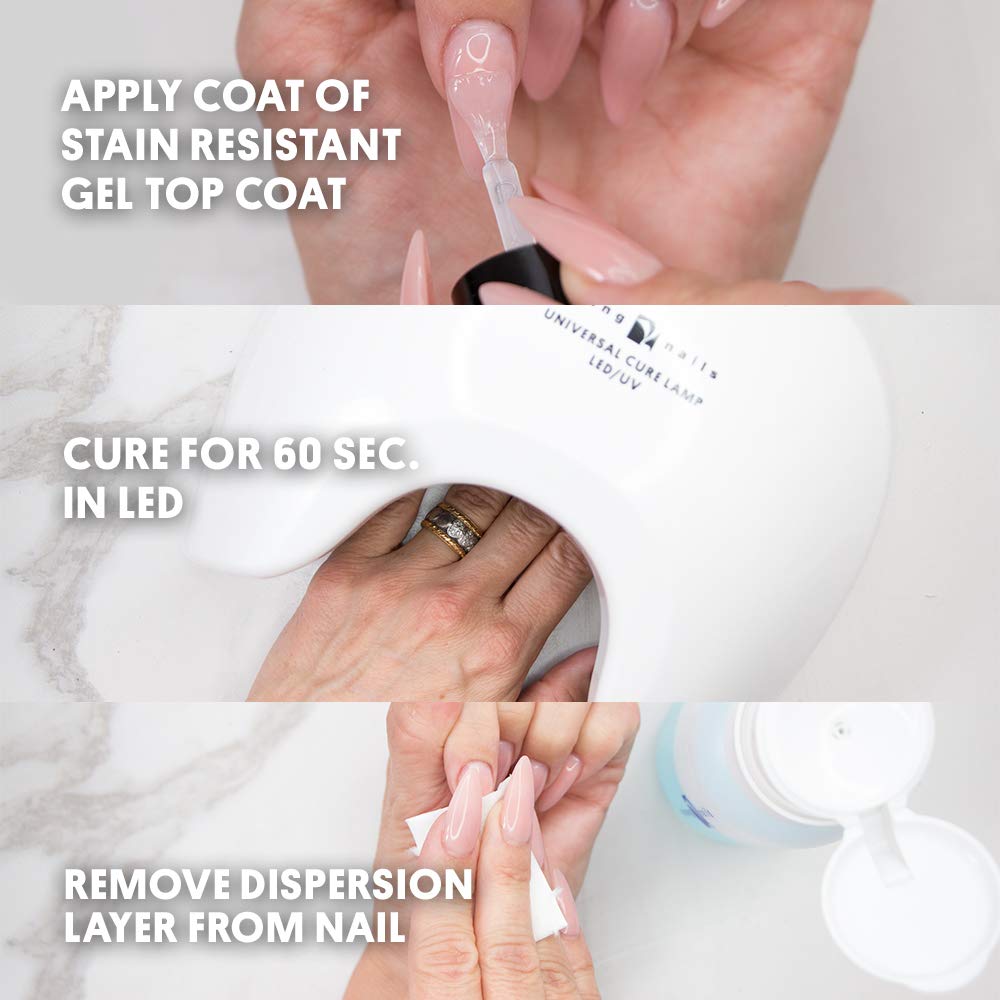 Young Nails Stain Resistant Gel Top Coat - Professional Grade Clear, No Wipe UV, for Acrylic and Hard Gel Nails, Prevents Discoloration, UV & LED Cure - 1/3 oz