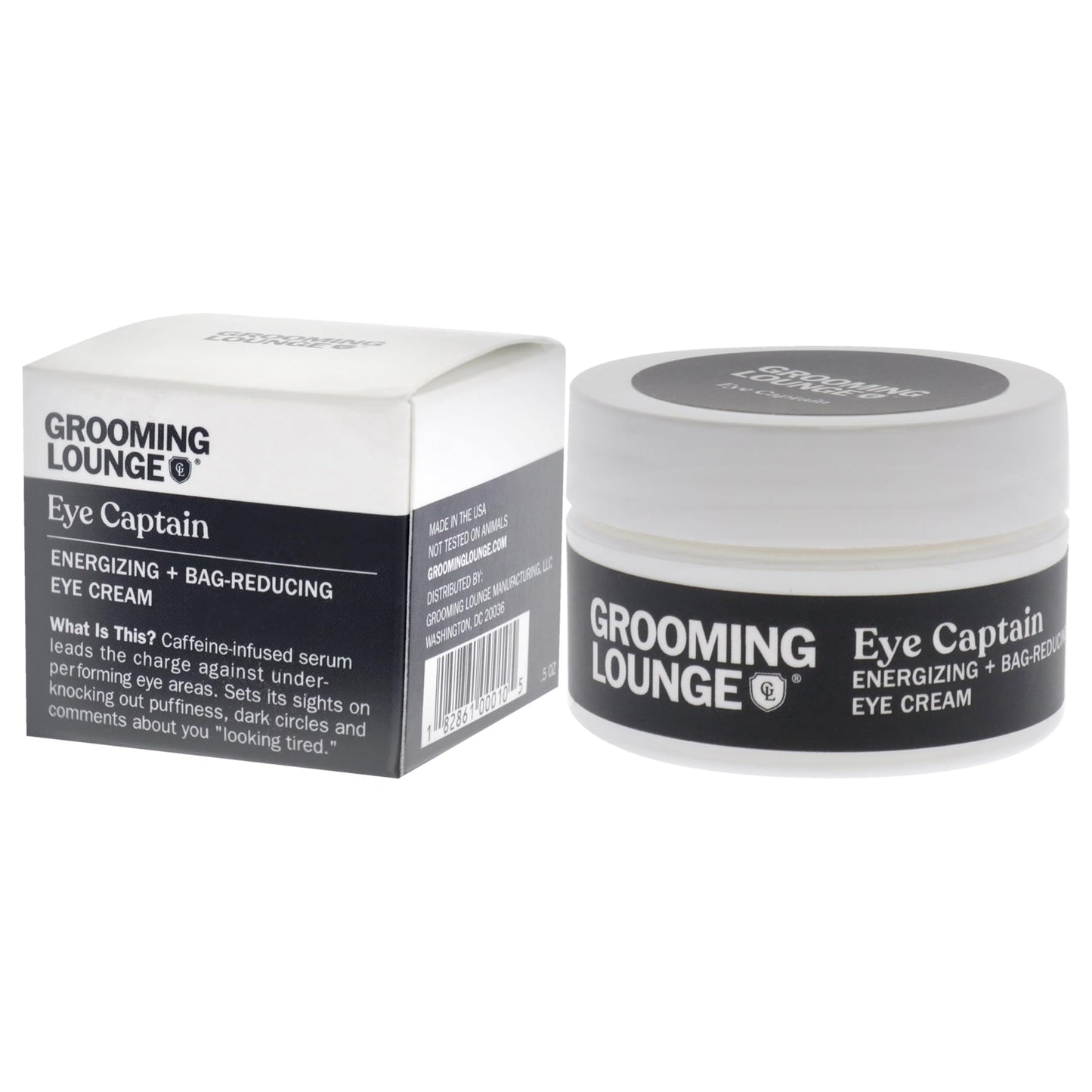 Grooming Lounge Eye Captain Eye Cream - Caffeine-Infused Serum - Fast Absorbing Formula Promptly Soothes and Diminishes Puffiness - Contains Almond Oil to Moisturize and Enhance Skin Tone - 0.5 oz