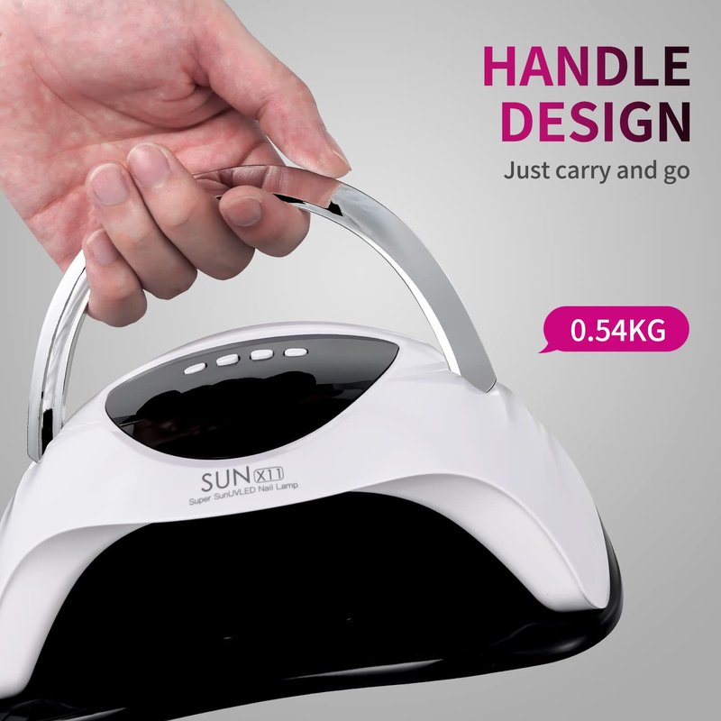 WEVILI Professional 288W UV/LED Nail Lamp with Smart Sensor, 63 LED Beads UV Light for Gel Nails, 4 Timer Settings, Portable Handle Fast Curing Gel Nail Dryer for Gel Polish, Salon & Home Use