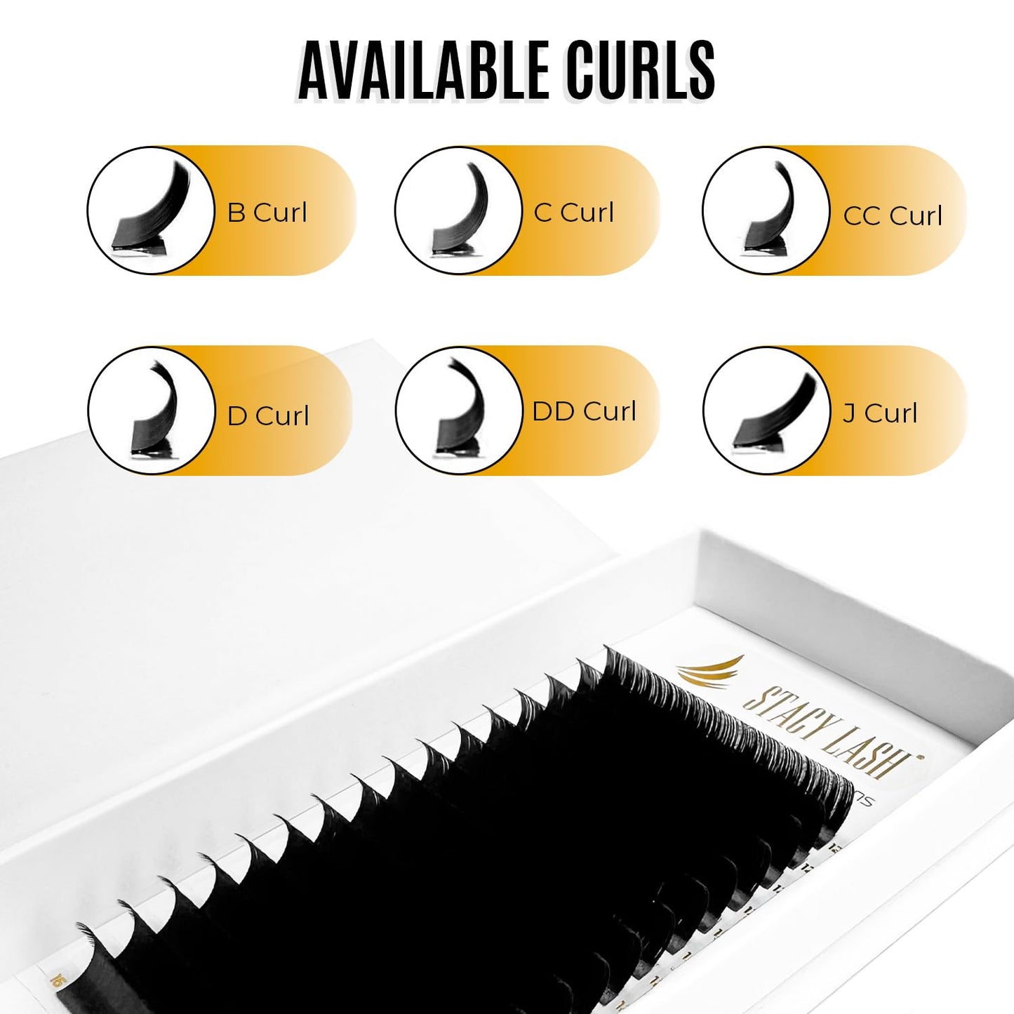 Individual Lashes Semi Permanent Mink Lashes by STACY LASH | Volume & Classic Lash Extensions | C Curl Eye Lashes | Eyelash Extension Supplies for Lash Tech | 16-Rows Lash Tray | C-0.15-MIX 8-15