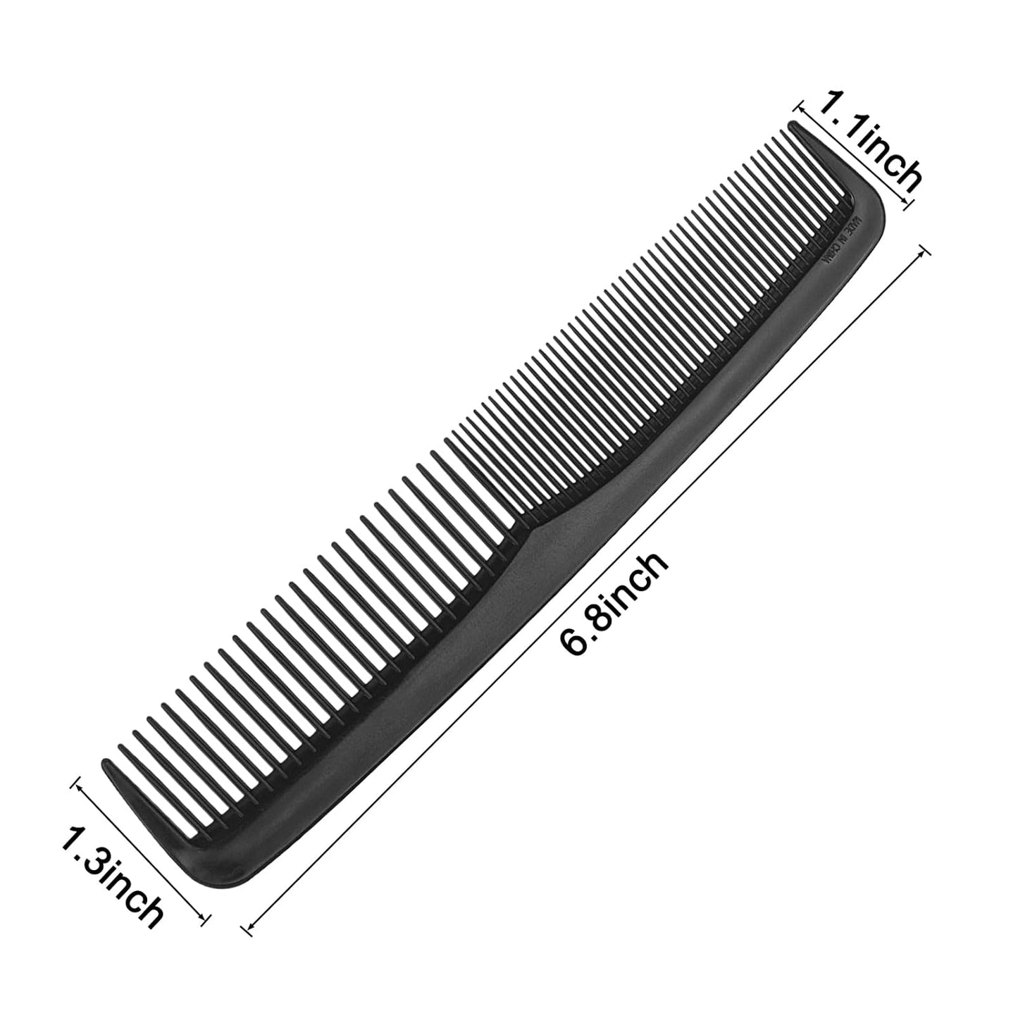 Double Tooth Hair Pocket Combs - 200 Individually Wrapped Black Combs for Charity & Care Packs