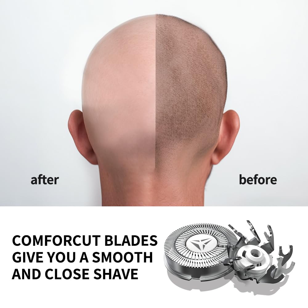 Shaver Replacement Blades for Skull Shaver Pitbull Replacement Blade,Replacement Heads for Pitbull Gold/Silver/Platinum Pro Shaver (8 Blades)