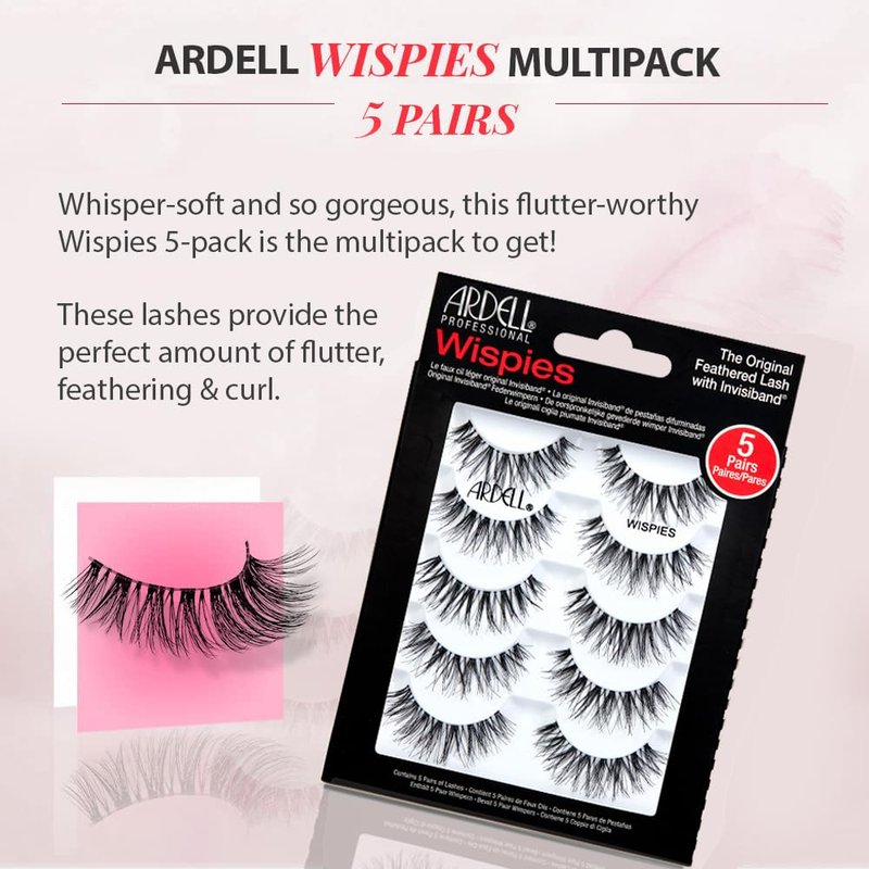 Ardell False Eyelashes Wispy Lashes, Easy Application, Natural Look, Reusable - Black, 2 Pack