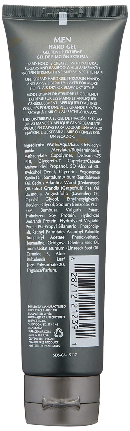Surface Hair - Men Hard Gel, 4 Fl Oz