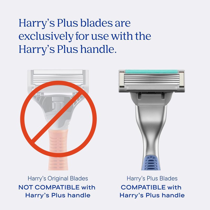 Harry's Plus Razor Refills - 6 Razor Blade Cartridges and Foaming Shave Gel - Compact Cartridge Design for Precise Control - TSA Approved Travel Essentials Shaving Kit for Men