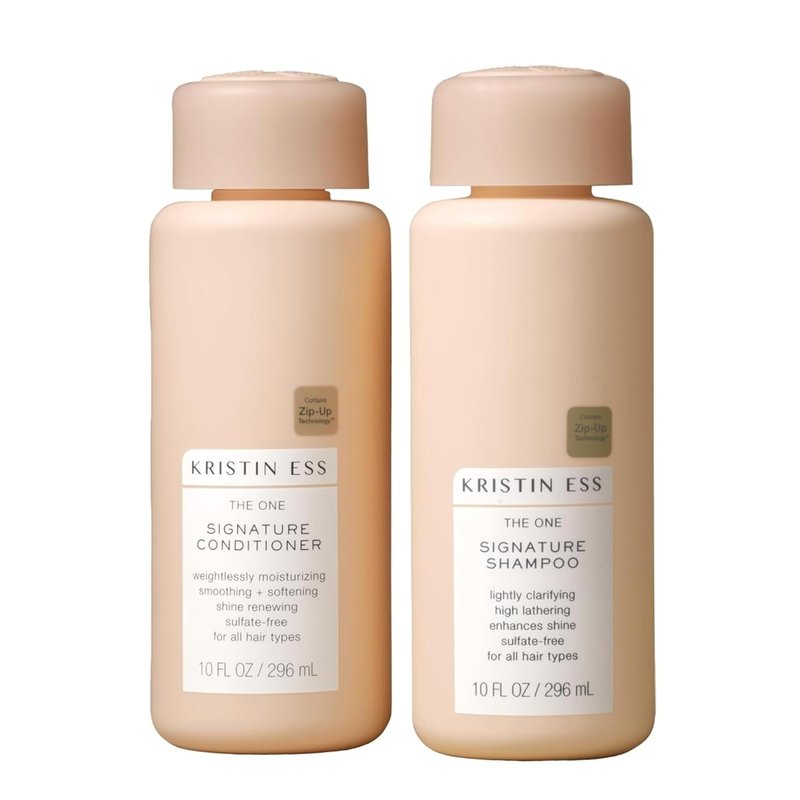 Kristin Ess Hair Sulfate Free Shampoo & Conditioner Set | Moisture, Frizz Control & Shine - Color Safe, Vegan, Paraben Free - Pear Fragrance