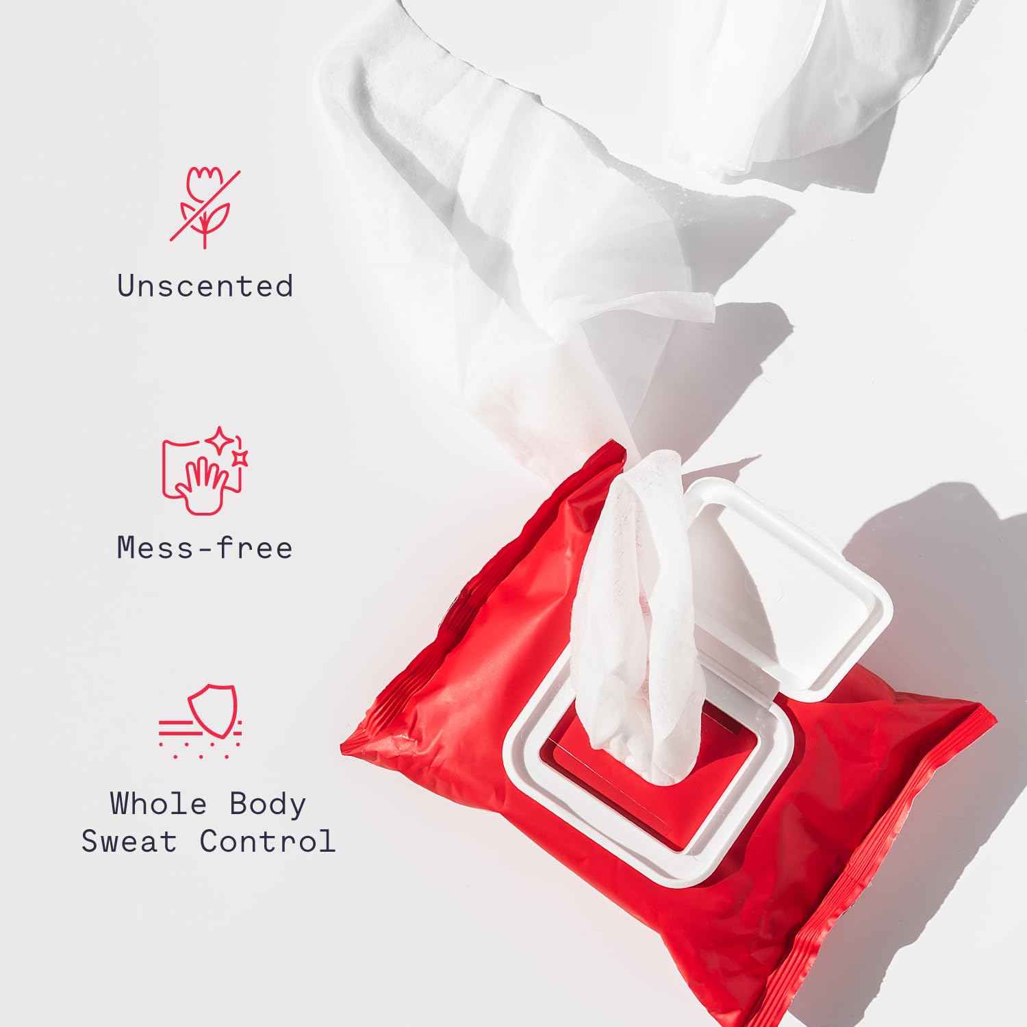 Whole Body Antiperspirant Wipes – Sweat Control Wipes for Under Boobs, Chest, Groin, Underarms, Hands, and Feet – Quick Drying, Travel-Friendly, Unscented, Pack of 1