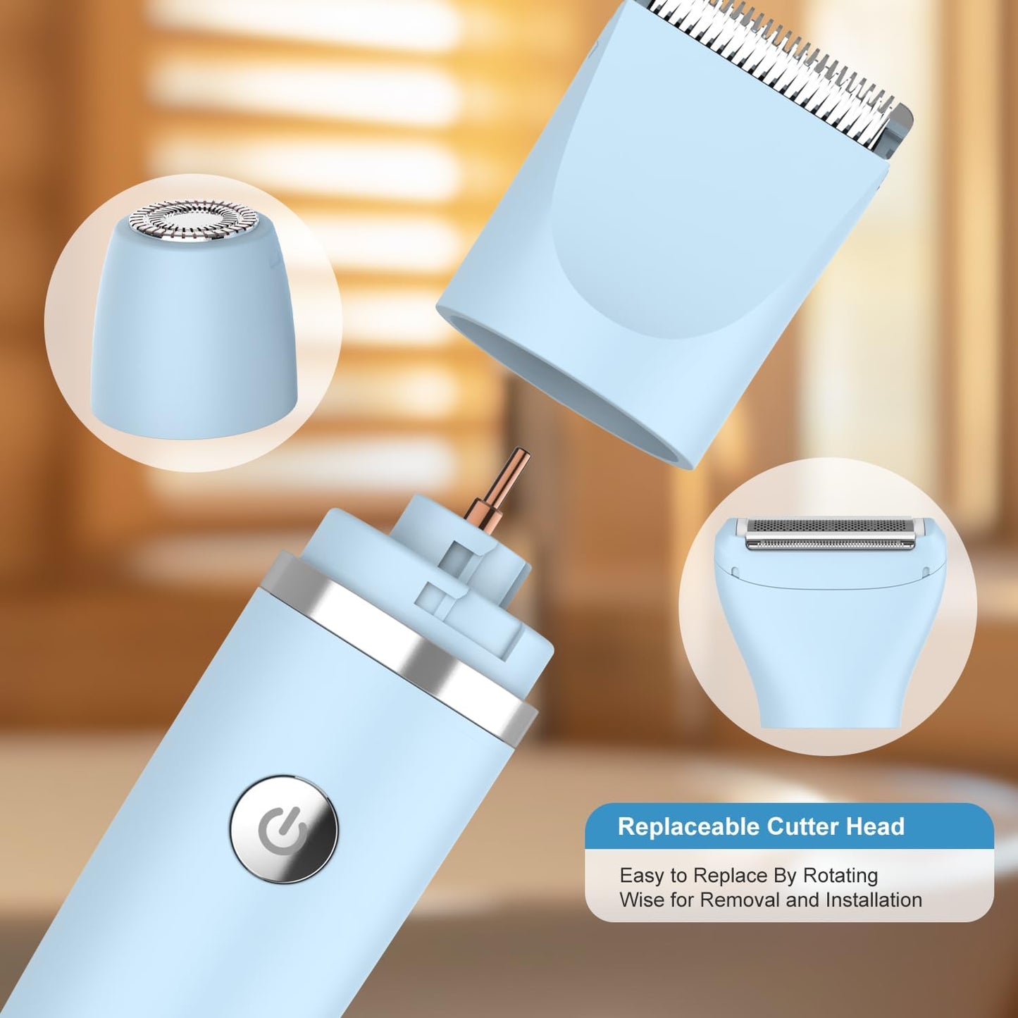 3-in-1 Electric Razor - IPX7 Waterproof Bikini Trimmer for Ladies | Painless Groomer for Face, Body & Legs