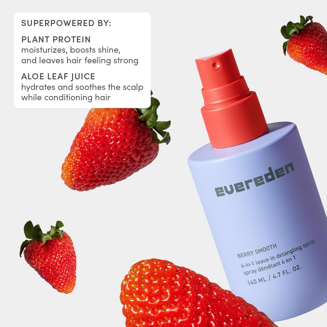 Evereden Kids 4-in-1 Detangler Spray, Silicone-Free, EWG Verified, Vegan