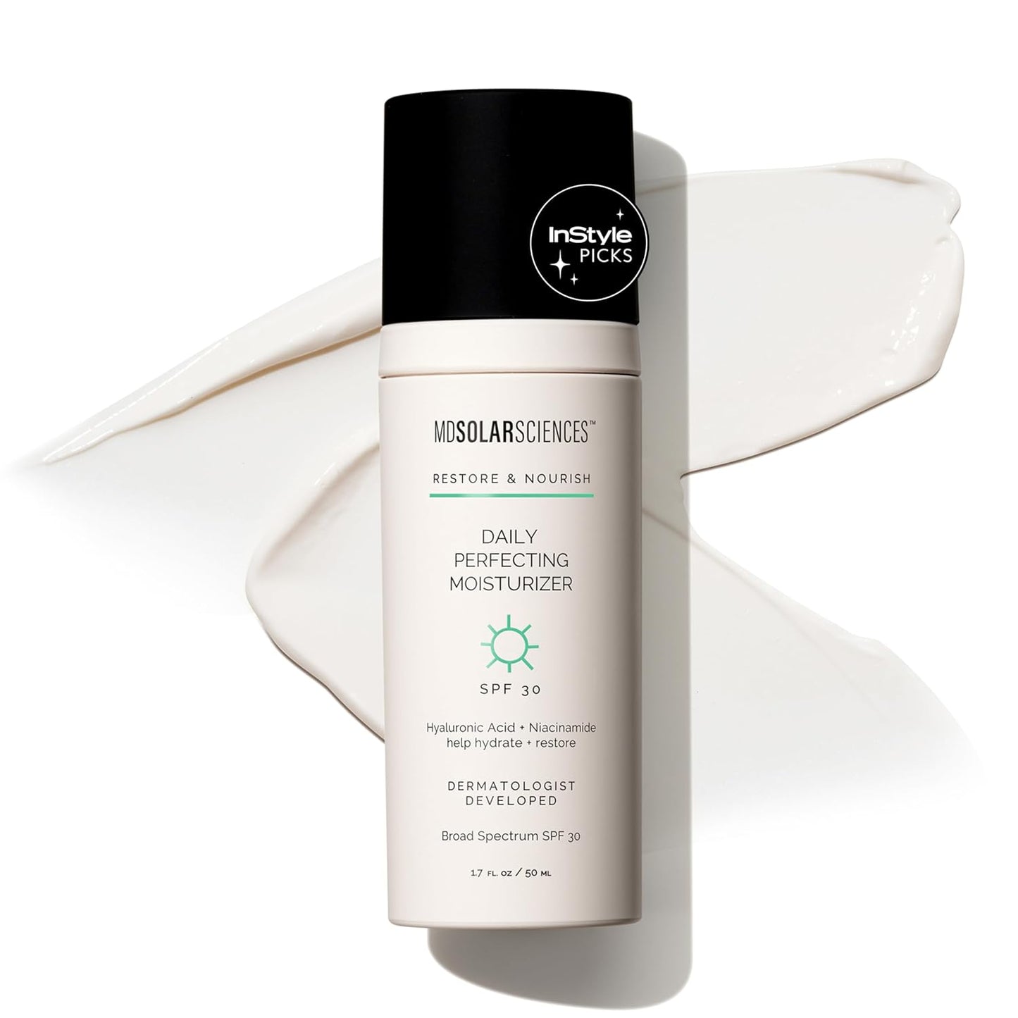 MDSolarSciences Daily Perfecting Moisturizer SPF 30 - Hydrating Face Sunscreen with Hyaluronic Acid | 1.7 Fl Oz