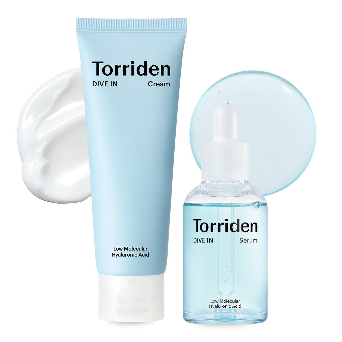 Torriden DIVE IN Serum & Cream Set | Deep Hydrating Hyaluronic Acid Duo for Glass Skin - 1.69 fl. oz. & 2.71 fl. oz.