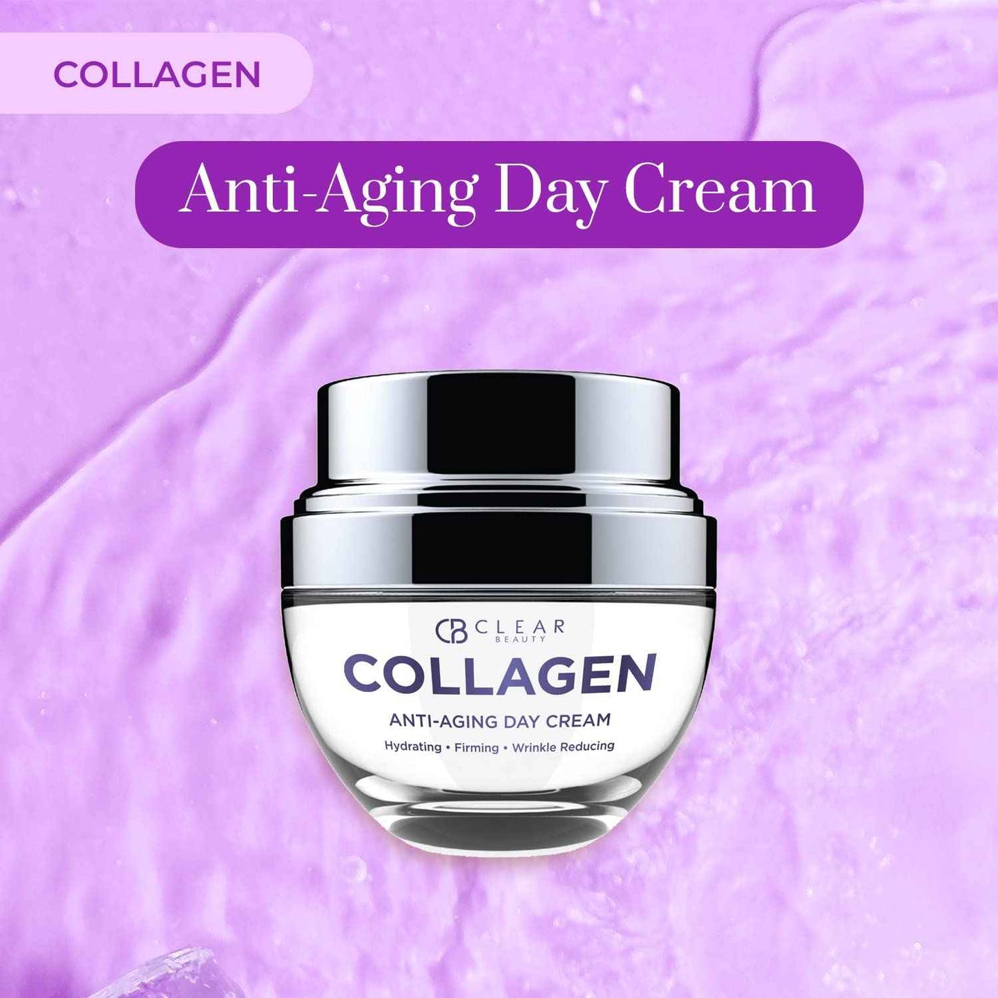 Clear Beauty Collagen Day/Night Moisturizer Set - Dermatologist Tested, Reduces Blemishes, Wrinkles & Fine Lines, Hydrating, Anti-Aging, Cruelty-Free Korean Skin Care, All Skin Types