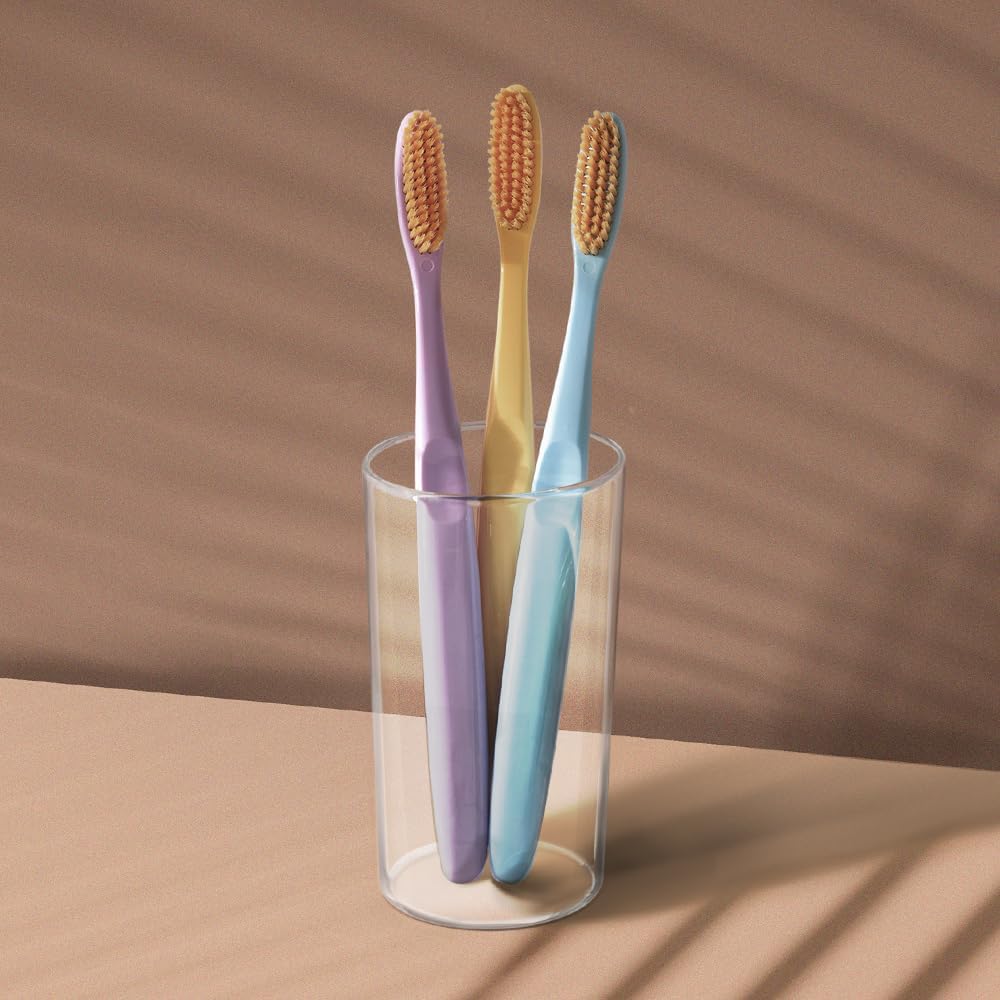 Mini Gold Toothbrush - Extra Soft Large Head with 3,200 Ultra-Fine Bristles | Ideal for Sensitive Gums | 10 Pack