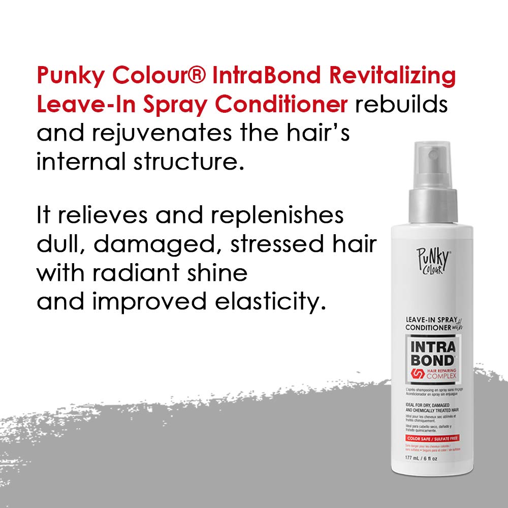 Punky Leave in Conditioner Spray with Intra Bond Hair Repair Complex – Leave in Conditioner for Dry Damaged Hair, Sulfate Free, 6 Fl Oz