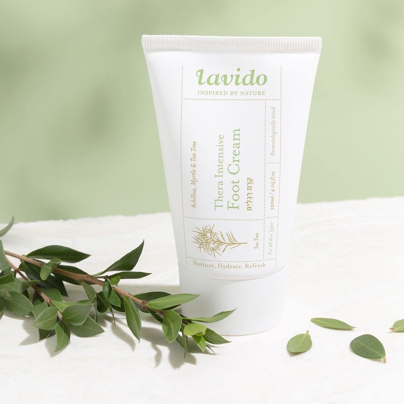 Lavido Natural Thera Intensive Foot Cream - Deodorize & Condition Dry, Cracked Skin | 4 oz (120 ml)