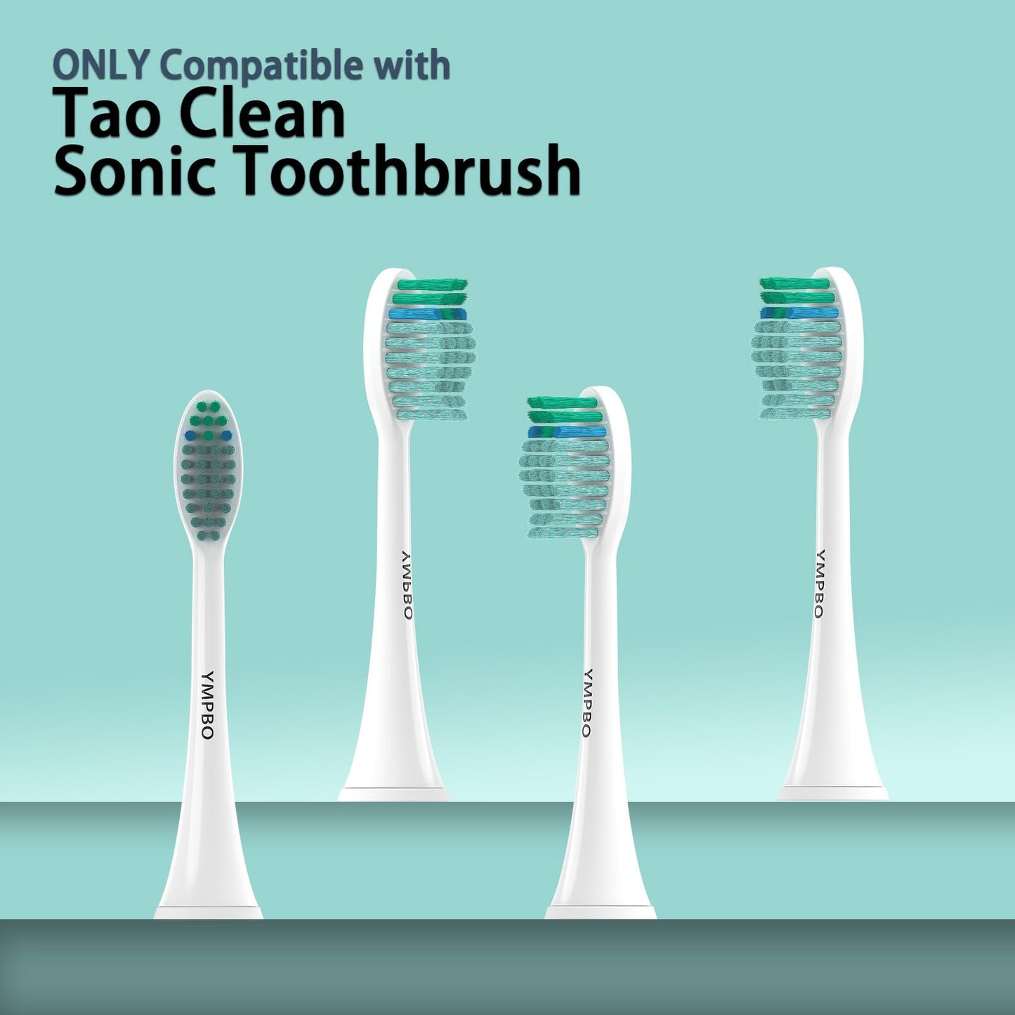 YMPBO 10 Pack Toothbrush Replacement Heads Compatible with TAO Clean Sonic Toothbrush Adults, Tooth Brush Head Toothbrush Heads Refill, Medium Bristles, Whitening
