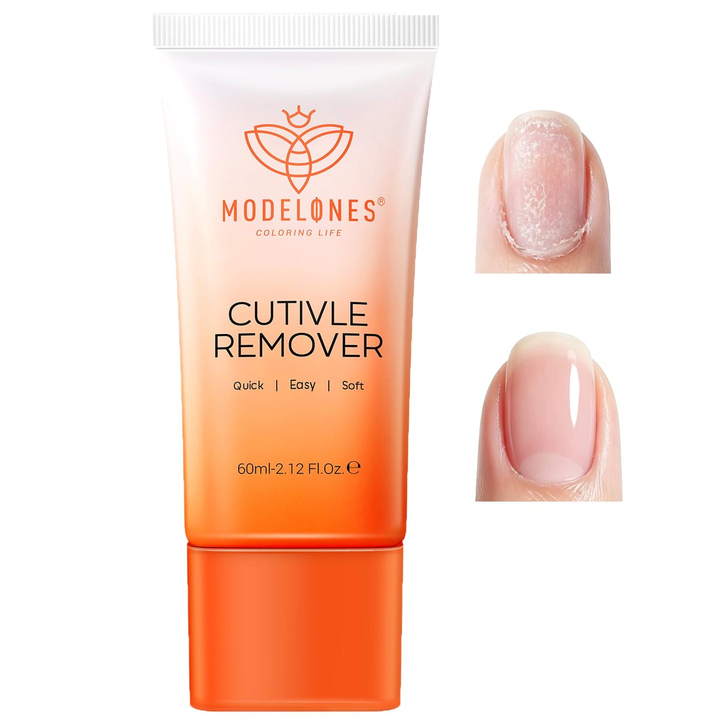 Modelones Cuticle Remover Cream Cuticle Softener Nail Repair for Damaged Nails Cuticle Remover Liquid for Nail Care Manicure Kit for Women 60ML 2.12 FL OZ