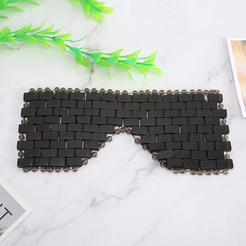 Jade Eye Mask, Jade Stones Anti-Aging Cooling Jade Eye Mask Sleeping Masks Eye Treatment Massager Eye Covers For Jade Mask For Sleeping Masks Relief Eye Fatigue(Obsidian)