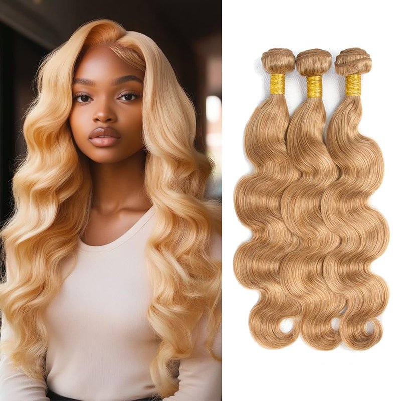 Honey Blonde Body Wave Brazilian Virgin Hair Bundles - 8, 10, 12 Inch | Perfect for Black Women