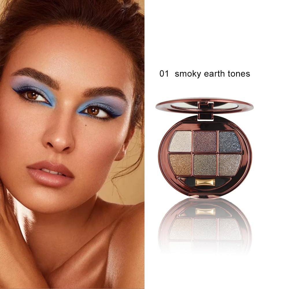 Neutral Eyeshadow Palette 5 Colors, Nude Brown Matte & Subtle Shimmer Shades, Highly Pigmented Blendable Long-Lasting Powder, Smooth No-Fallout Daily Eye Makeup Palette for Work and Natural Looks- C02