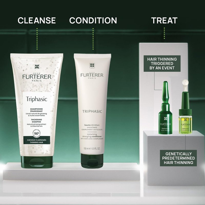 Rene Furterer TRIPHASIC Thickening Shampoo | Thinning Hair Solution with Rosemary Oil - Color Safe, Unisex