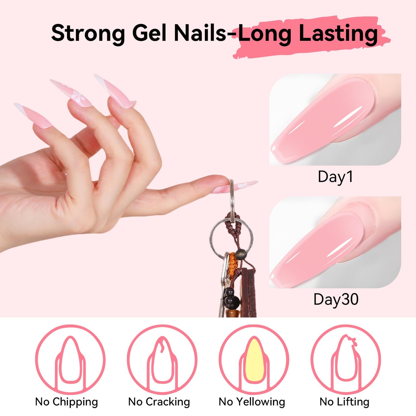 Makartt Poly Nail Gel Natural Pink 50ML: Professional Gel Builder for Nail Extension Nail Strengthener Sculpture Beauty Gift 3D Gels Molder Nail Art Easy DIY at Home Salon